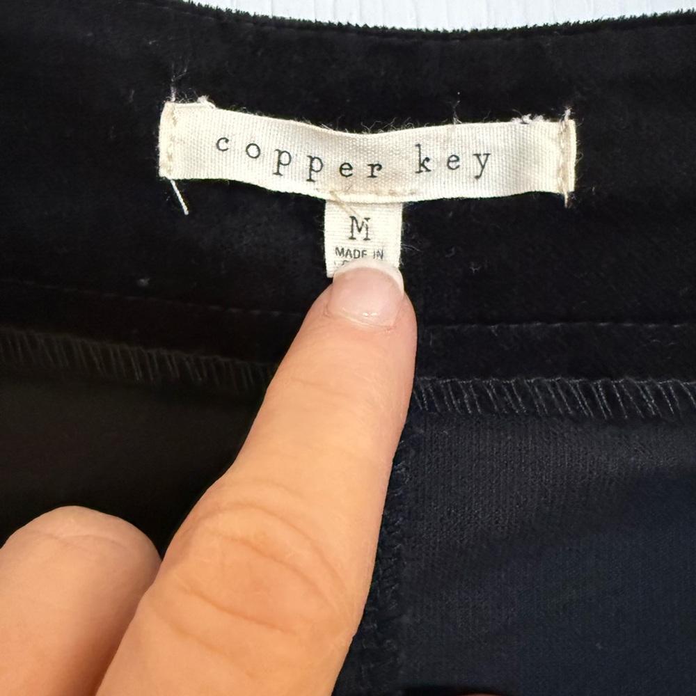 Copper Key Black Velvet mini skirt